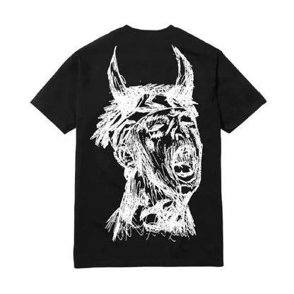 Revenge Ski Mask The Slump God Horned devil howls short-sleeved men's and women's T-shirts harajuku  pokemon  y2k  t shirt