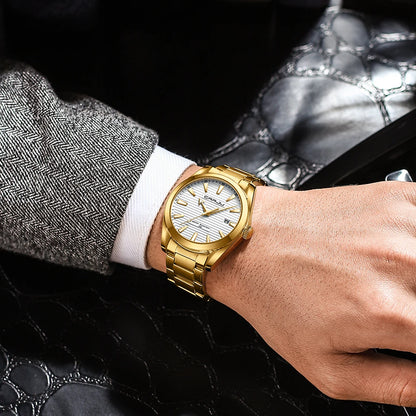 Temperament Men Luxury Fashion Design Gold Men Watches Multifunction Luminous Quartz - TaMNz