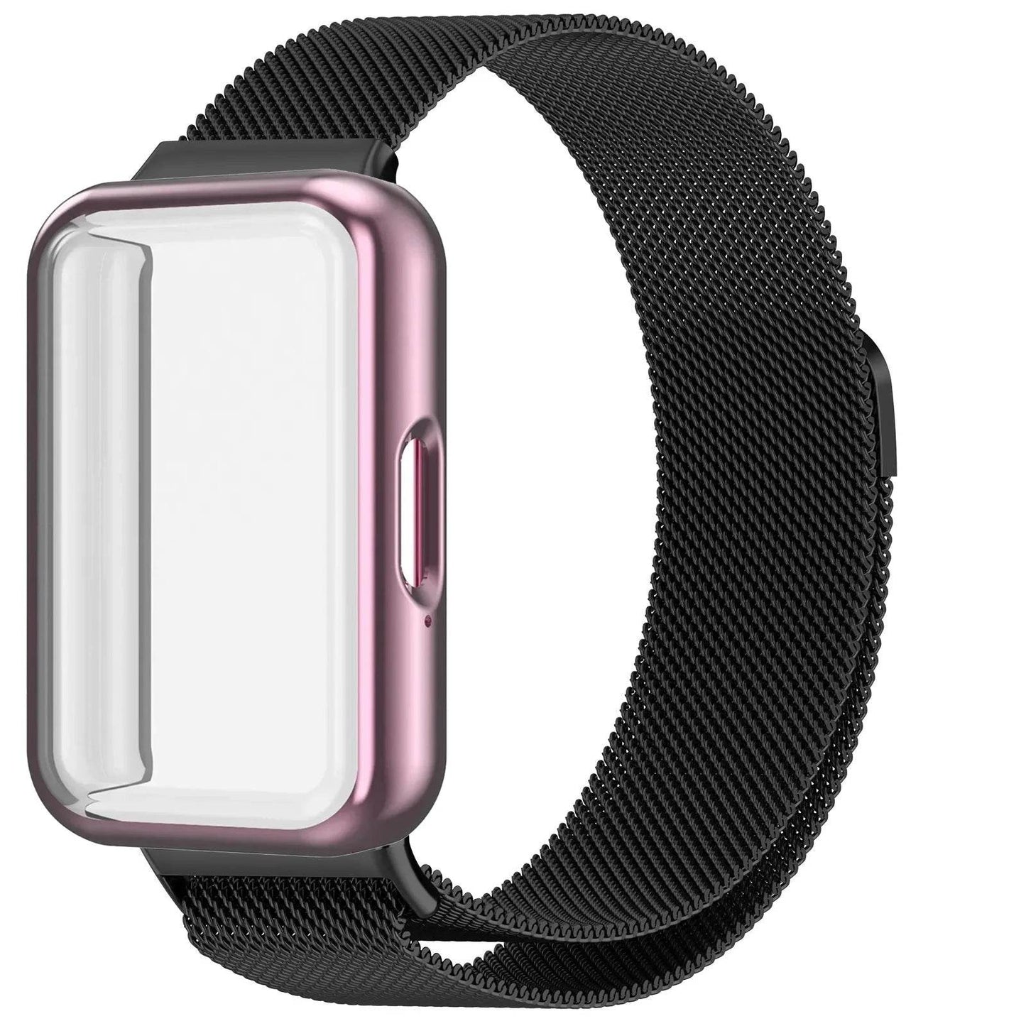 Milanese Loop Strap+TPU Case for Samsung Galaxy Fit 3 SM-R390 SmartWatch Replaceable Wristband for Galaxy Fit 3 Protective Cover - Tamnz