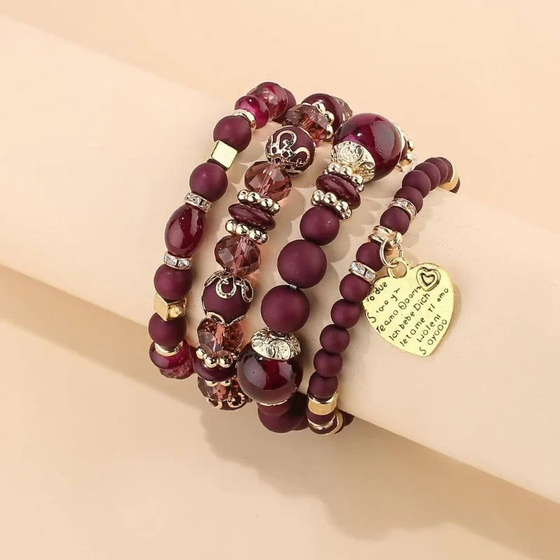 Heart Beads Tassels Women Multi-layer Bracelet For Women Fashion Jewelry Accessories