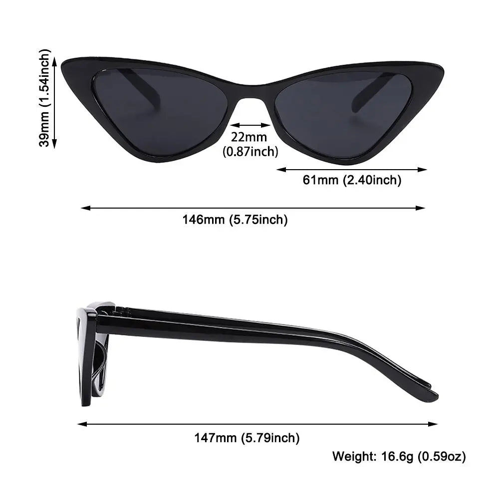 Vintage Cat Eye Sunglasses for Women Small Frame Retro Sunglasses UV400 Protection Eyewear Fashion Trendy Streetwear Accessories - TaMNz