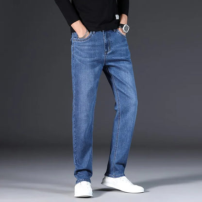 Slim Fit Classical Denim Fashion Cowboy Pants Black Grey Washed Biker Brand Casual Jeans Male - TaMNz