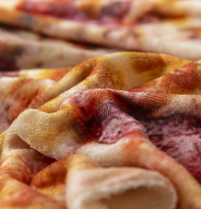 Warm coral fleece tortilla pizza blanket mexican round shape 180CM lavash wool sofa plaid plush bedspread winter throw blanket - TaMNz