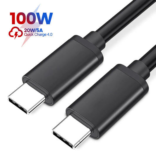 USB Cable PD100W USB C to Type C Fast Charger Cable for Xiaomi Samsung Huawei MacBook iPad 5A Mobile Phone Cord USB Cable Type C - TaMNz