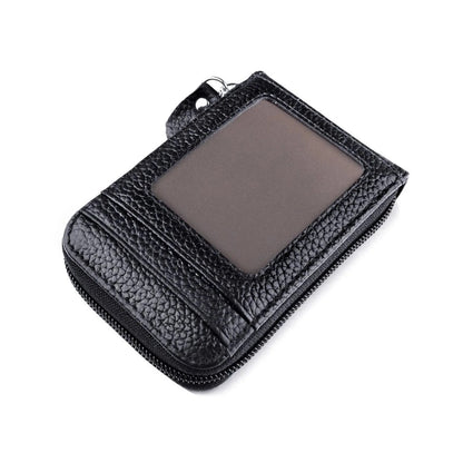 Men's Wallet Genuine PU Leather Credit Card Holder RFID Blocking Zipper Pocket Men bag Multi-card zipper - TaMNz