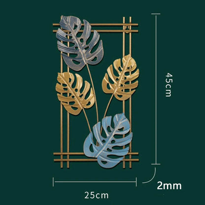 Nordic Metal Leaf Iron Wall Hanging Decor Plant Ginkgo Palm Maple Leaves Wall Pendant Mural Living Room Bedroom Home Decoration - Tamnz