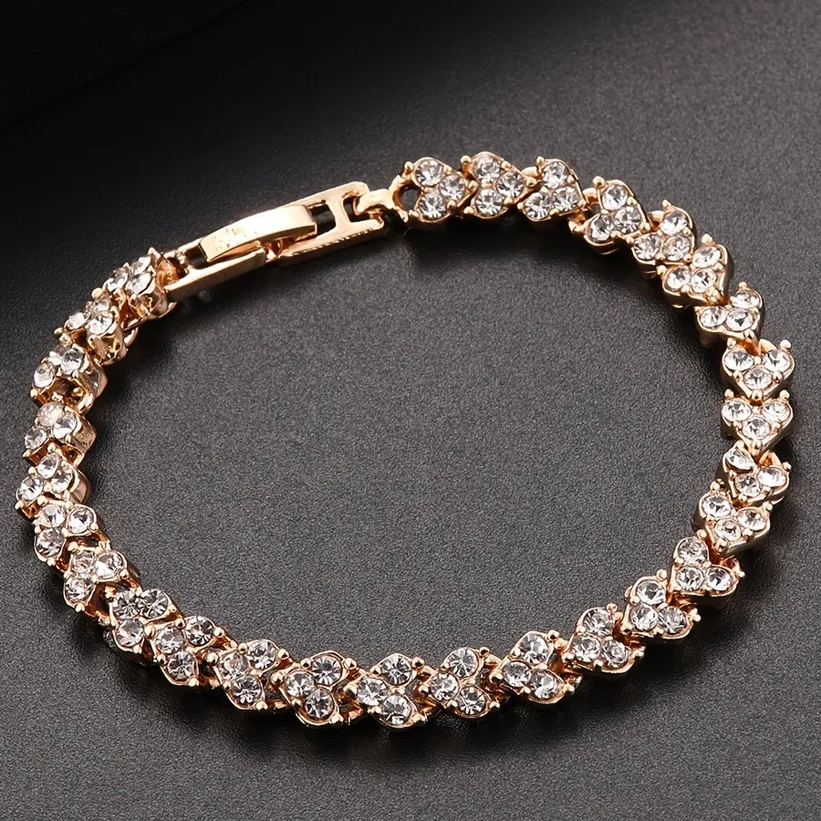 Luxurious Fashion Rhinestone Zircon Inlaid Flashing Bracelet for Women Bracelet Wedding Party Anniversary Jewelry Gift pulseras - TaMNz