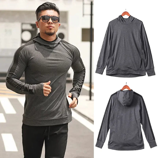 Autumn And Winter Running Training Long Sleeve Hooded Pullover Fitness Jacket - TaMNz