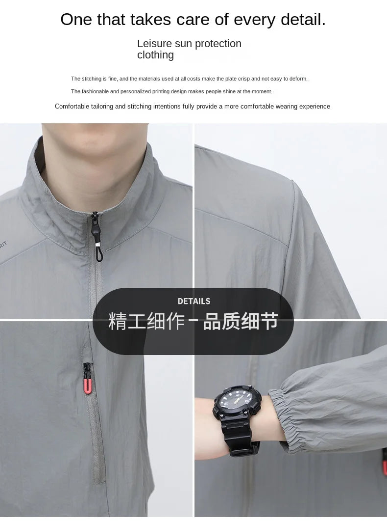 Summer Men's Sun Protection Casual Windproof Water resistant Ultrathin Jacket