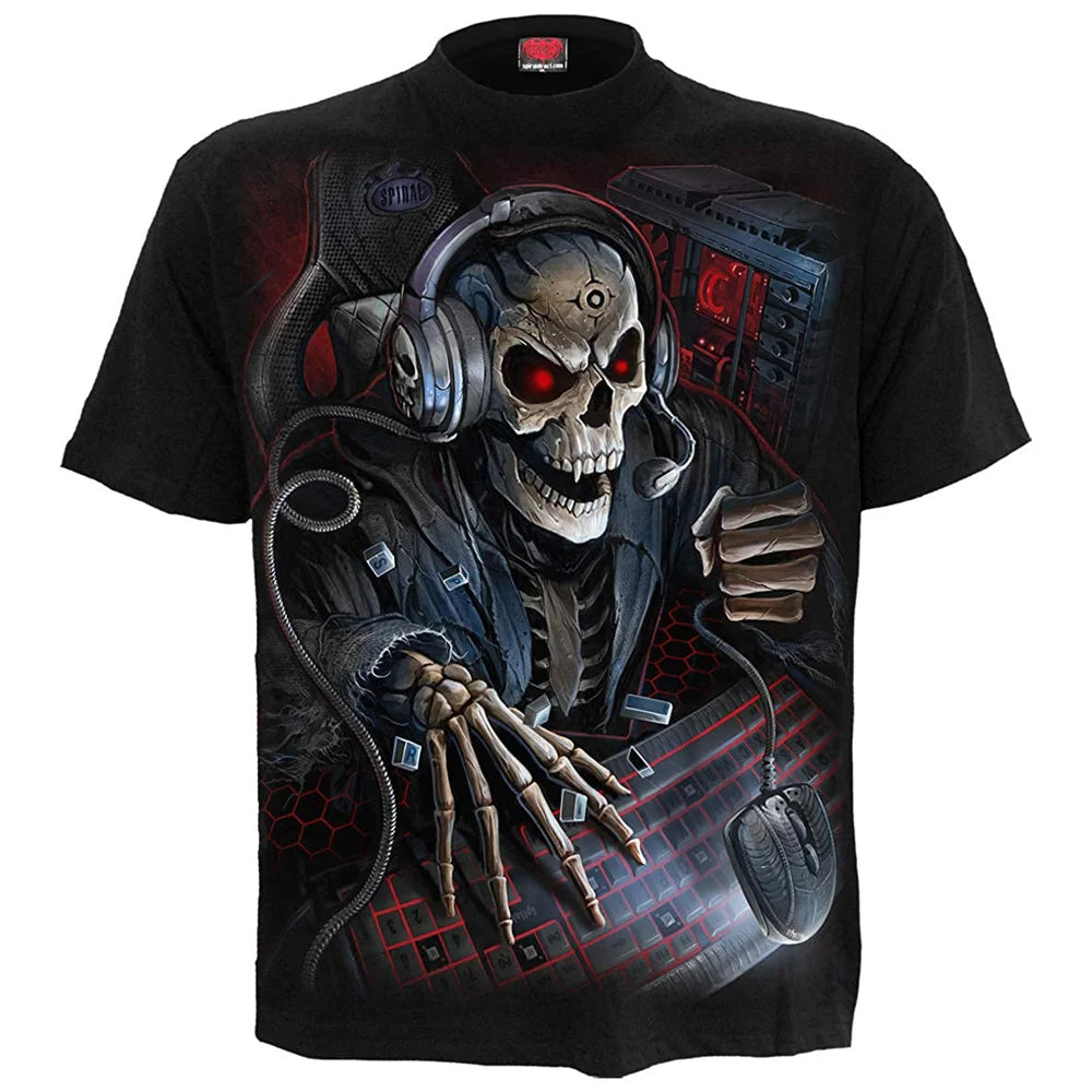 3D T-shirt Men's Fashion Skull Hip Hop O-Neck Short Sleeve Shirt Abstract Harajuku Men's T-shirt Large T-shirt Men's Clothing - TaMNz