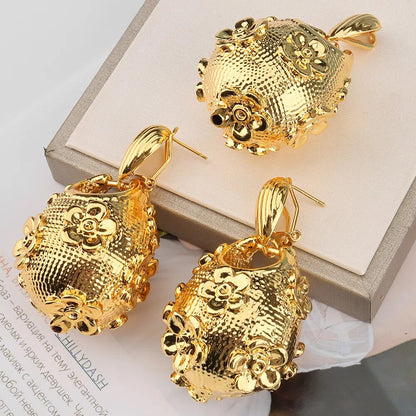 Dubai Gold Color Jewelry Sets For Women Necklace And Earring Fashion Jewelry Wedding Party Luxury Quality Bridal Gift - TaMNz