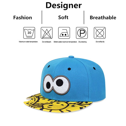 Unisex Eye PIZZA Embroidery Hip-hop Hats Spring and Autumn Outdoor Adjustable Casual Baseball Caps Sunscreen Hat