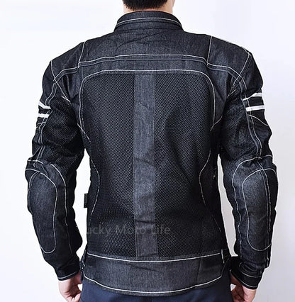 KOMINE JK006 Jacket Spring Breathable Denim Mesh Racing Ride High-performance Drop Resistance Clothing Motorcycle Jacket