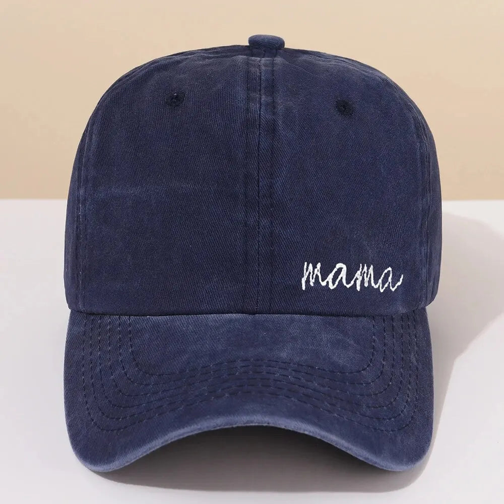 Mama Letter Printed Washable Baseball Hat Casual Men's and Women's Outdoor Sunshade and Sunscreen Duck Tongue Hat