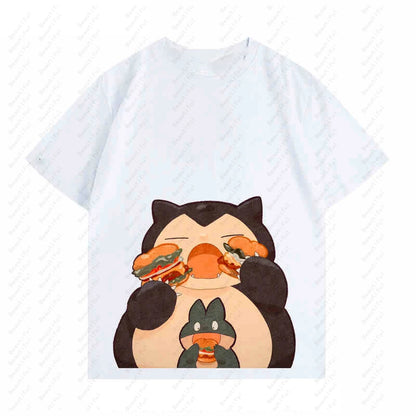 Pokemon Kabi Little Kabi Beast Cartoon Q Version Cute Couple Short-Sleeved T-Shirt Summer Men And Women Cotton Top T-Shirts