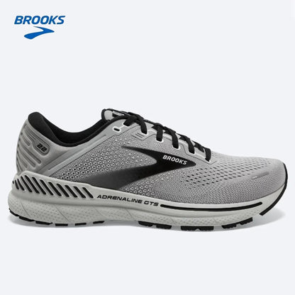 BROOKS Adrenaline GTS 22 Running Shoes Alloy Grey Black Men Long-Distance Road Sport Training Casual Sneakers - Tamnz