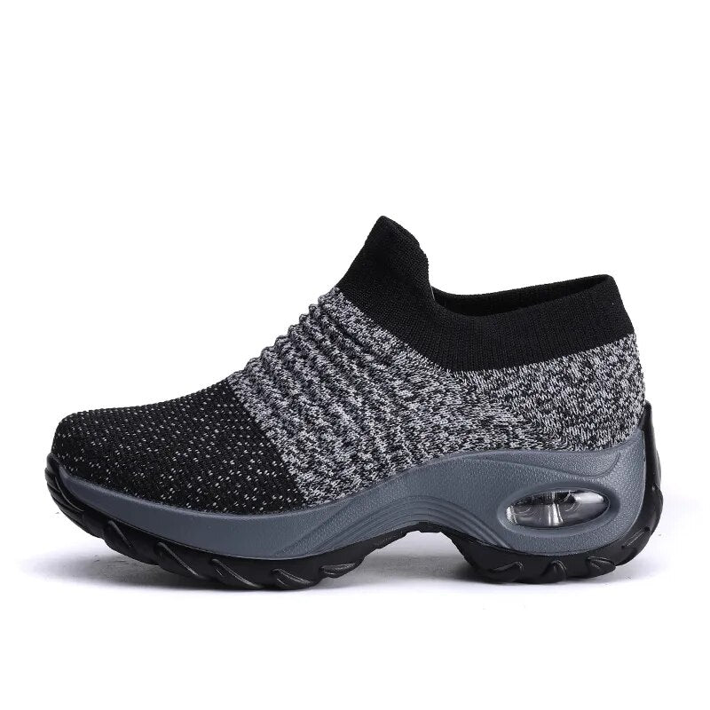 Knitted Shoes Men's Lightweight Male Sneaker Running Shoe Ribbon Shoes Unisex Classic Outdoor - TaMNz