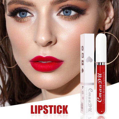 Sexy Long Lasting Velvet Matte Lip Gloss Liquid Lipstick Lip Makeup Women Beauty Red Nonstick Cup Waterproof Lip Gloss - TaMNz
