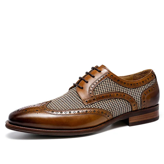 Zapatos de cuero con ventilación para hombre, calzado informal de negocios, informal, de diseñador, para primavera