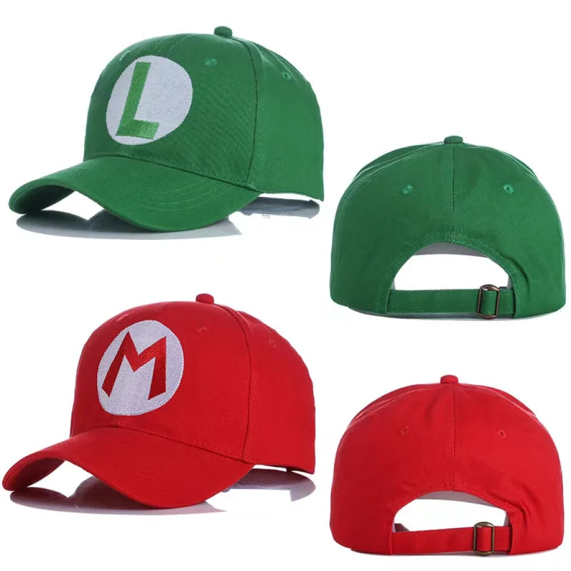 Super Mario Baseball Cap Embroidery Sunshade Adjustable Anime Mario Brothers Cartoon Game Cosplay Halloween Birthday Gift