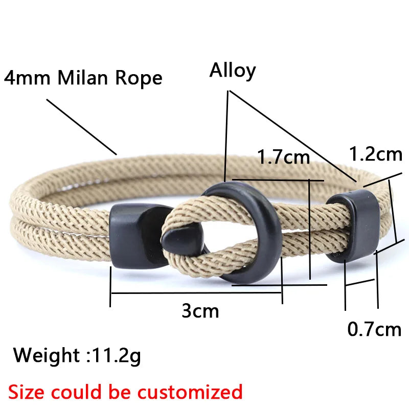 Rope Bracelet Men Double Layer Outdoor Camping Braclet Homme Accessories Survival Paracord Braslet Gift For Him - TaMNz