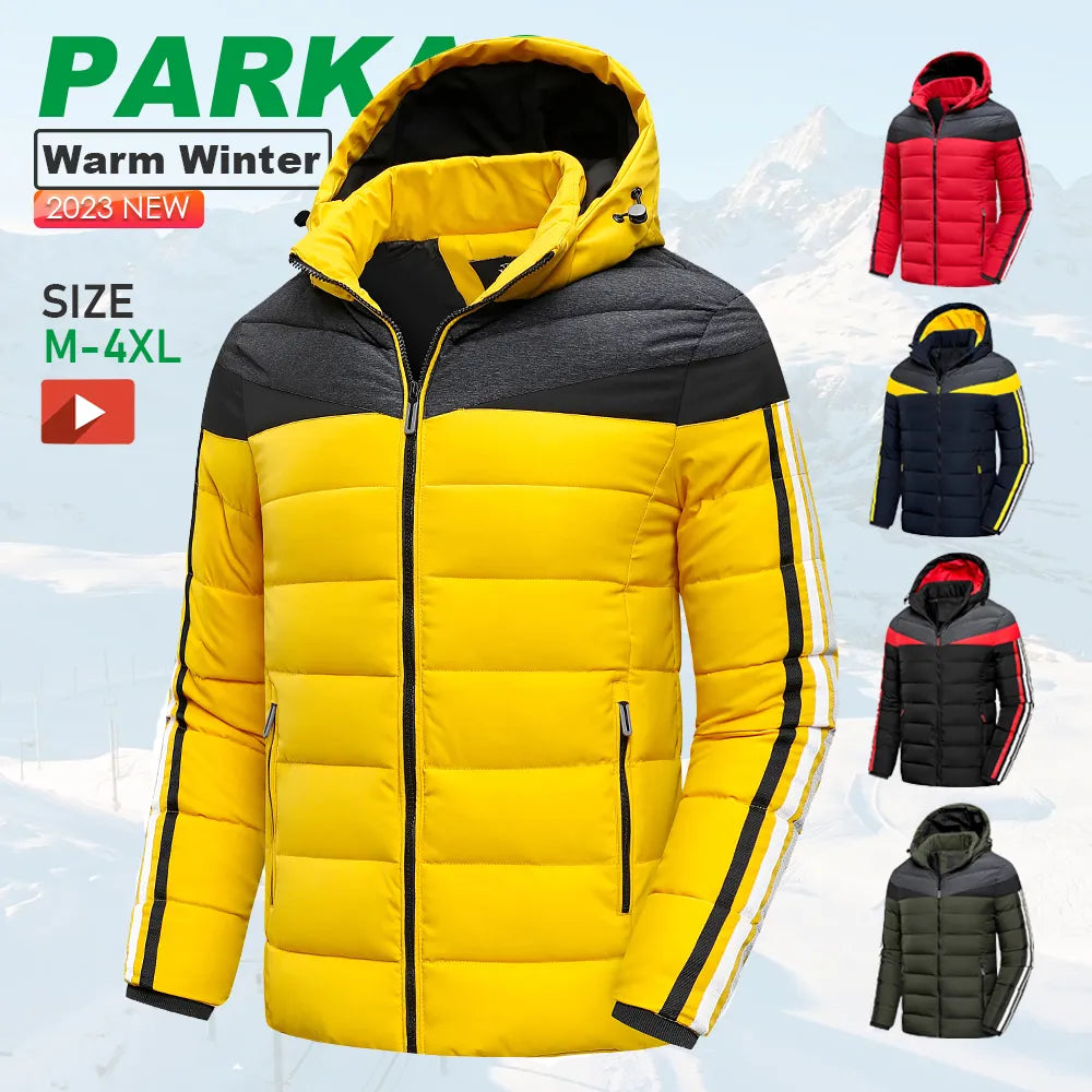 Men 2023 Winter Brand New Casual Warm Thick Windproof Jacket Parkas Coat Men Fashion Autumn Outwear Detachable Hat Parka Men - TaMNz