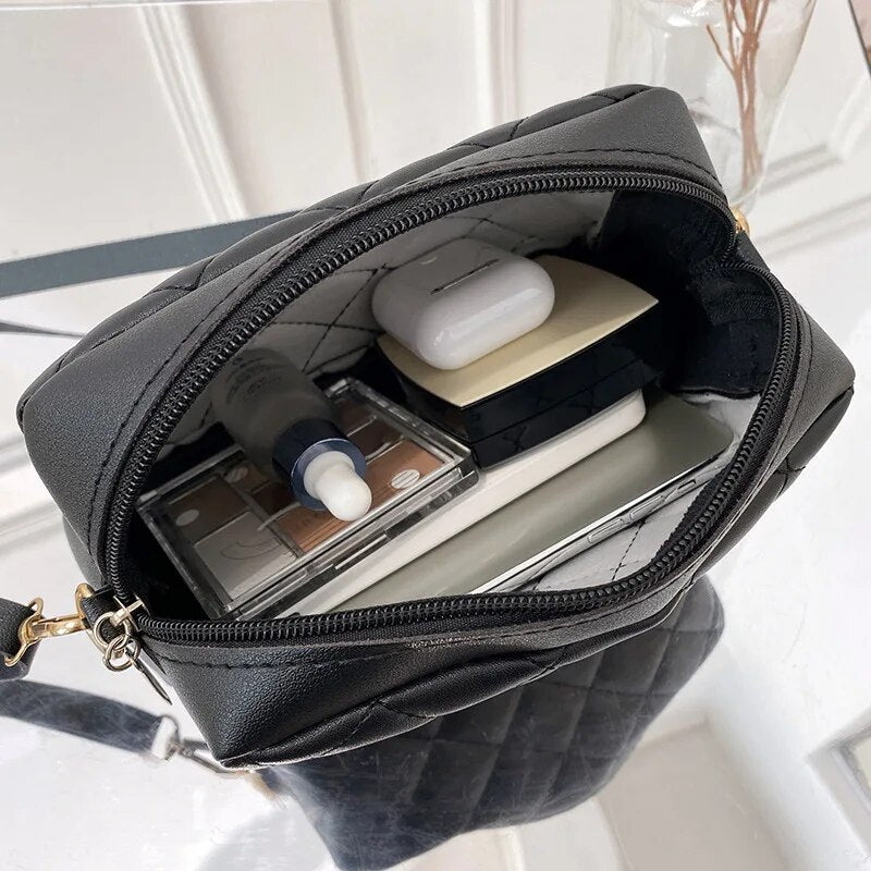 Tassel Small Messenger Bag For Women Trend Lingge Embroidery Camera Female Shoulder Bag Fashion Chain Ladies Crossbody Bags - TaMNz