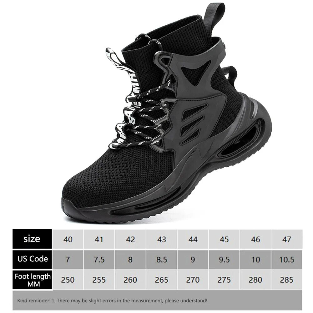 Light Breathable Sneaker For Men Steel Toe Safety Shoes Puncture-Proof Male Boots Work Botas Hombre - TaMNz