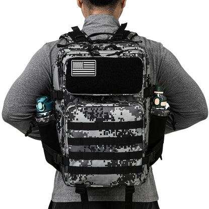 QT&QY 45L Military Tactical Backpack Army Bag Hunting MOLLE Backpack GYM EDC Outdoor Hiking Rucksack Witch Bottle Holded