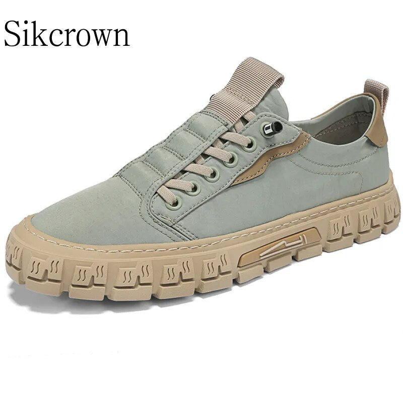 Gray Casual Sports Shoes for Men Sneakers Breathable Lace Up Slip on Shoes - TaMNz