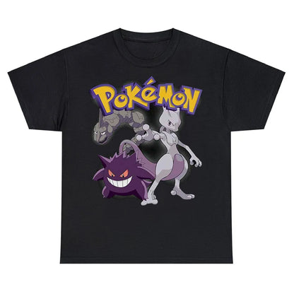 Pokemon T Shirt Vintage Hip Hop Graphic Daily Japanese Anime Harajuku Short Sleeve Cotton Tops Streetwear Casual Unisex T-shirt