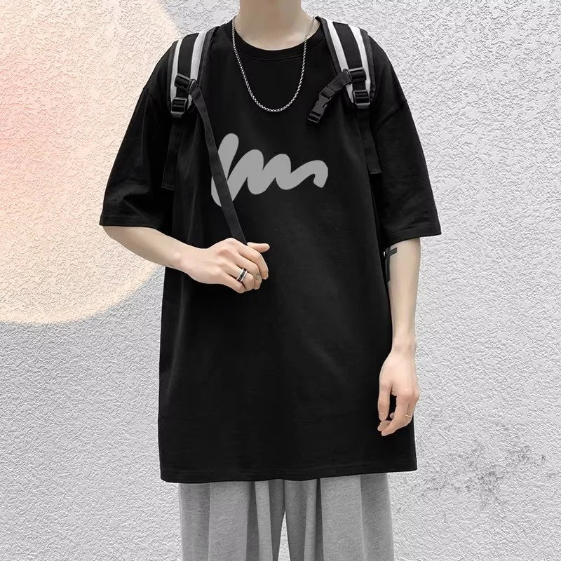 Korean Fashion Funny Letter Summer Harajuku Casual Loose O-neck Oversize Short Sleeve Tops Tees - TaMNz