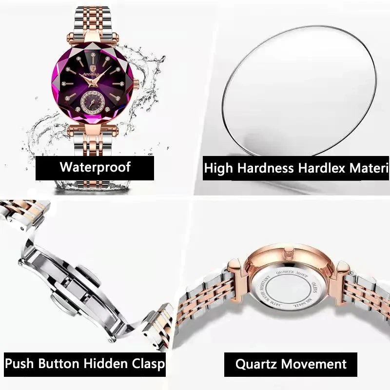 POEDAGAR Luxury Woman Wristwatch Elegant Waterproof Stainless Steel Watch for Ladies Dress Diamond Quartz Women's Watches Reloj