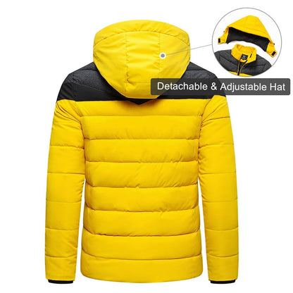 Men 2023 Winter Brand New Casual Warm Thick Windproof Jacket Parkas Coat Men Fashion Autumn Outwear Detachable Hat Parka Men - TaMNz