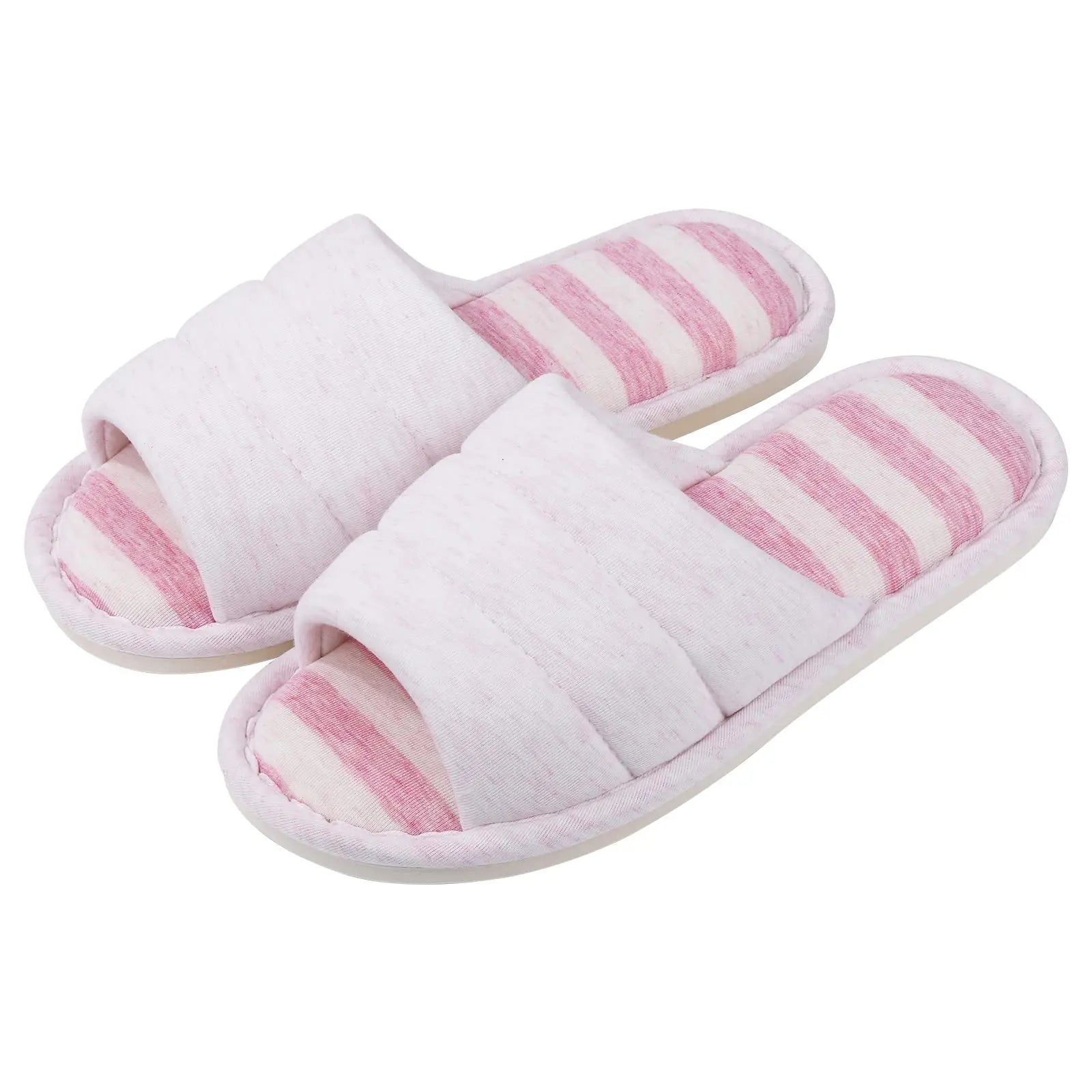 Comwarm Four Seasons Flats Slippers Open Toe House Slippers For Women Men Soft Cotton Indoor Shoes Memory Foam bedroom Slippers - Tamnz