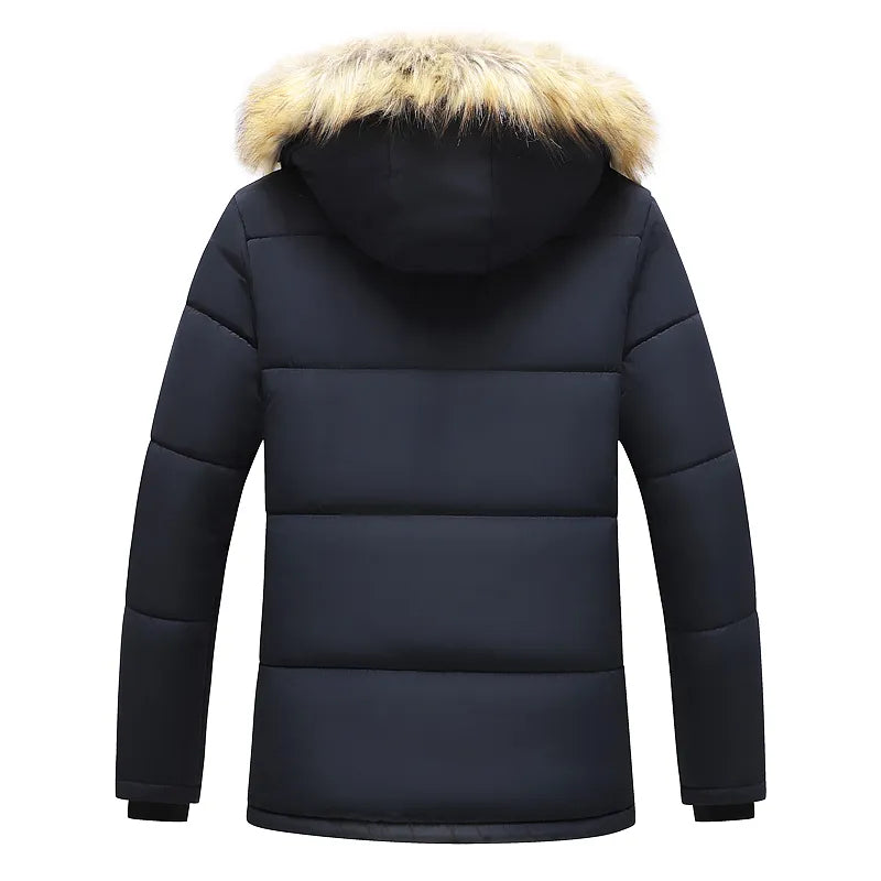 Men Warm Parkas 2023 Winter New Windproof Fleece Thick Jacket Coat Men Fashion Hooded Fur Collar Jacket Classic Casual Parka Men - TaMNz