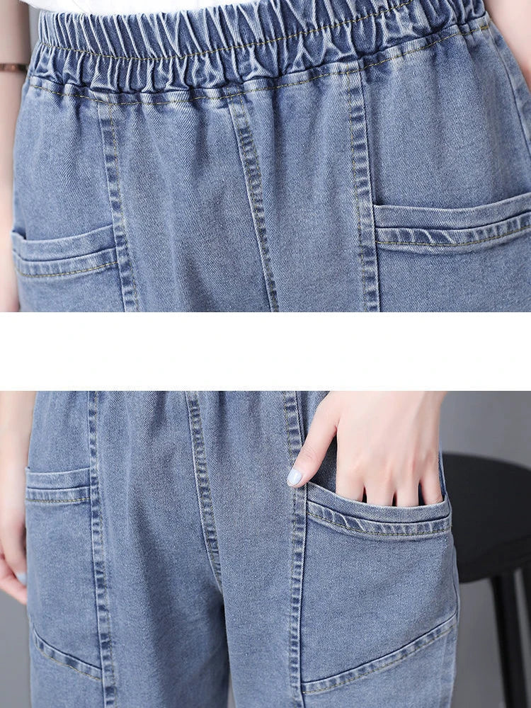 Vintage Ankle-length Harem Jeans Baggy Casual Mom's Denim Pants Women High Waist Fashion Vaqueros Oversized 4xl Cowboy Pantalone