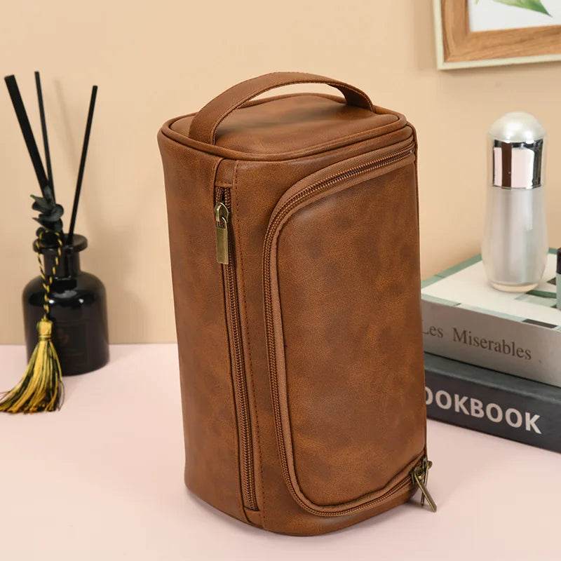 Men Vintage Luxury Toiletry Bag Travel Necessary Business Cosmetic Makeup Cases Male Hanging Storage Organizer Wash Bags - Tamnz