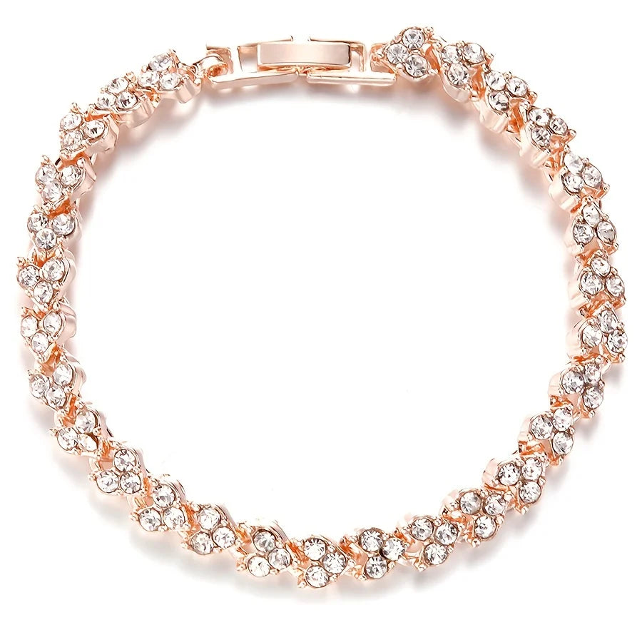 Luxurious Fashion Rhinestone Zircon Inlaid Flashing Bracelet for Women Bracelet Wedding Party Anniversary Jewelry Gift pulseras - TaMNz