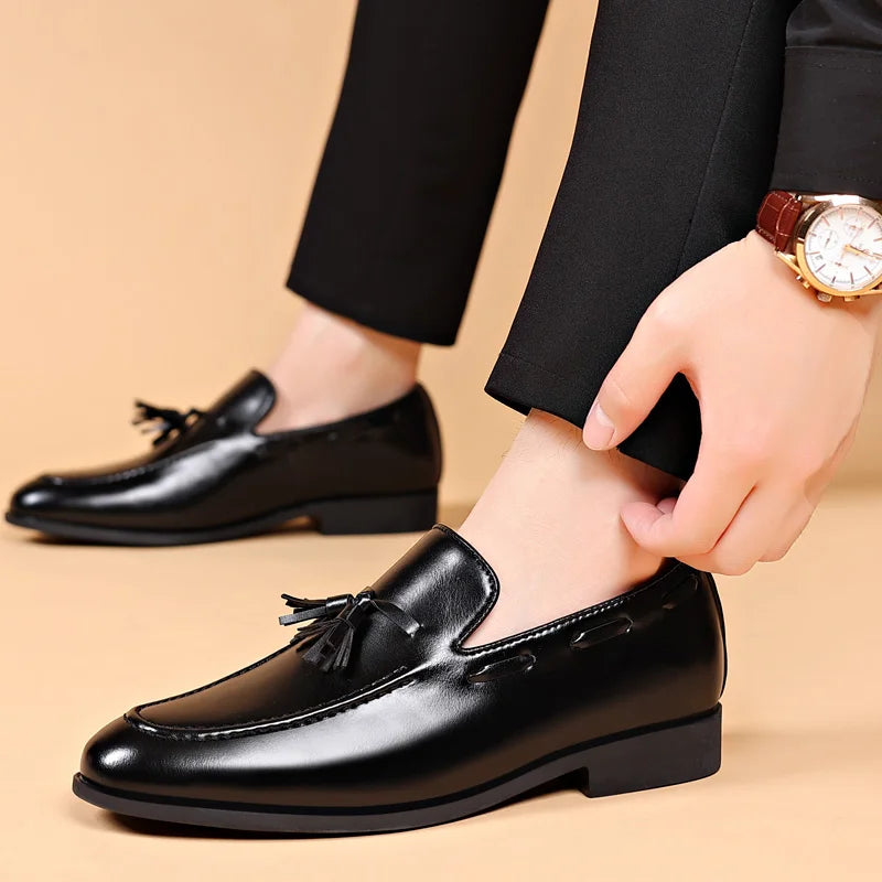 Men Brand New Business Casual Shoes Slip on Leather Shoes Plus Size for Men Wedding Party Shoes