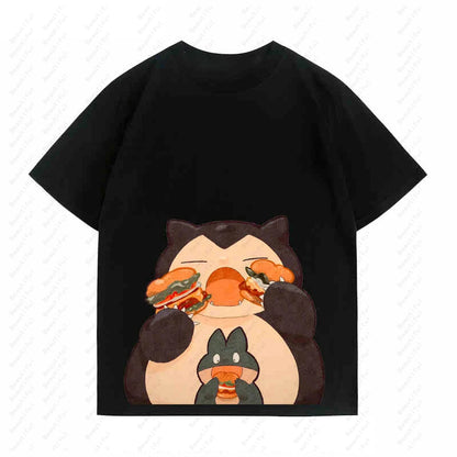 Pokemon Kabi Little Kabi Beast Cartoon Q Version Cute Couple Short-Sleeved T-Shirt Summer Men And Women Cotton Top T-Shirts