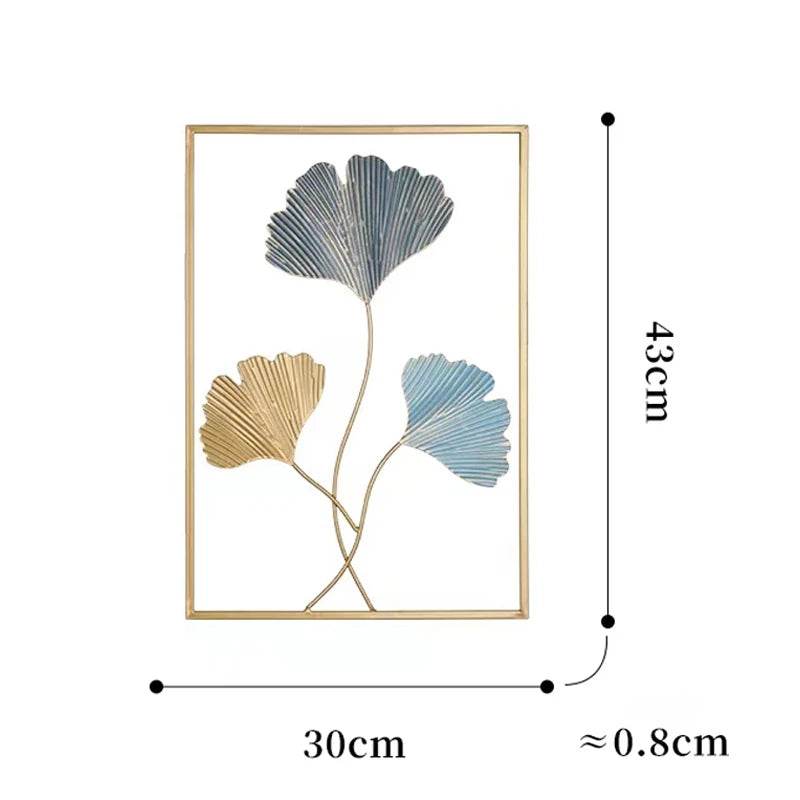 Nordic Metal Leaf Iron Wall Hanging Decor Plant Ginkgo Palm Maple Leaves Wall Pendant Mural Living Room Bedroom Home Decoration - Tamnz