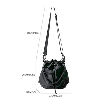 Women Tote Bag Shoulder Bag Nylon Waterproof Large Capacity Handbag Drawstring Crossbody Bag