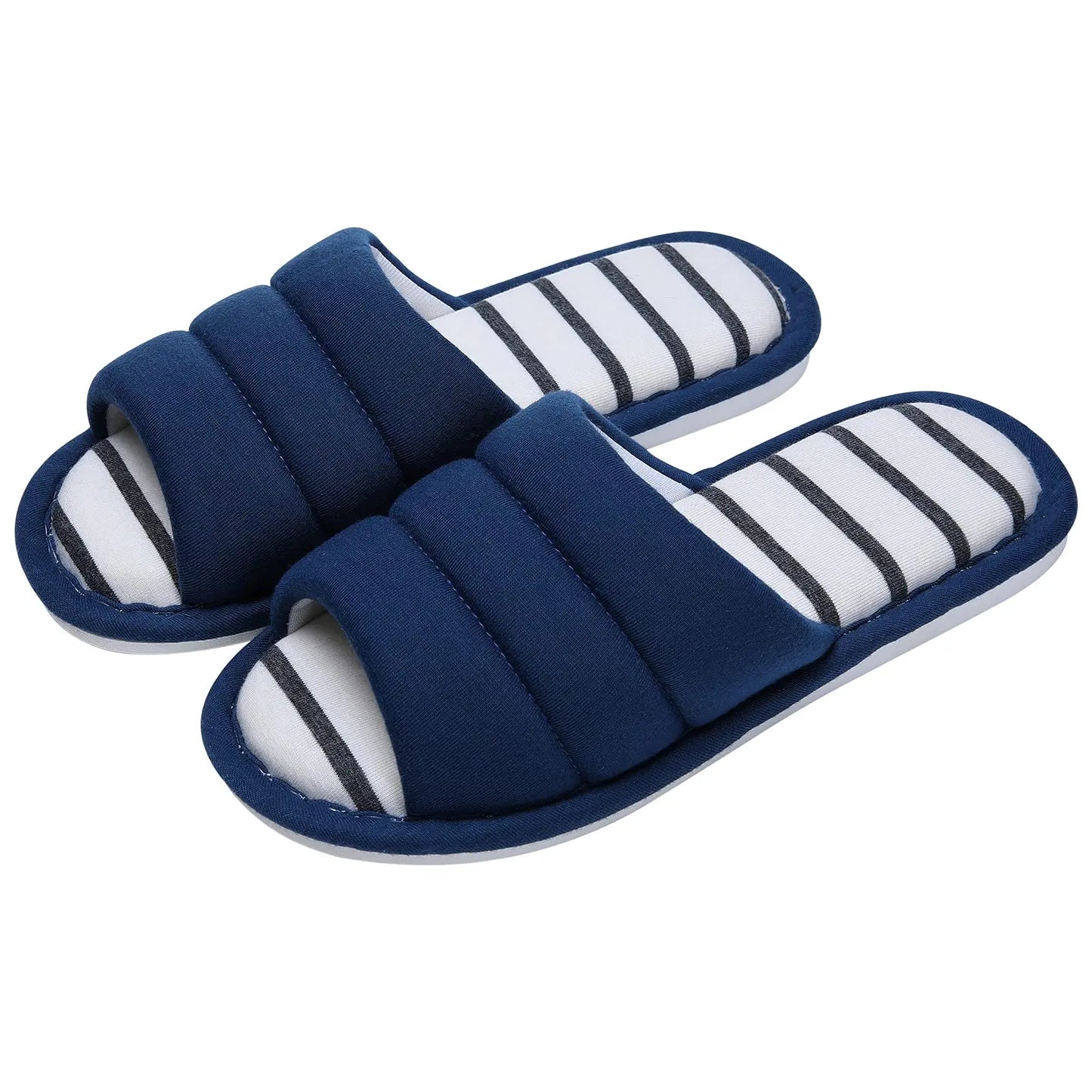 Comwarm Four Seasons Flats Slippers Open Toe House Slippers For Women Men Soft Cotton Indoor Shoes Memory Foam bedroom Slippers - Tamnz