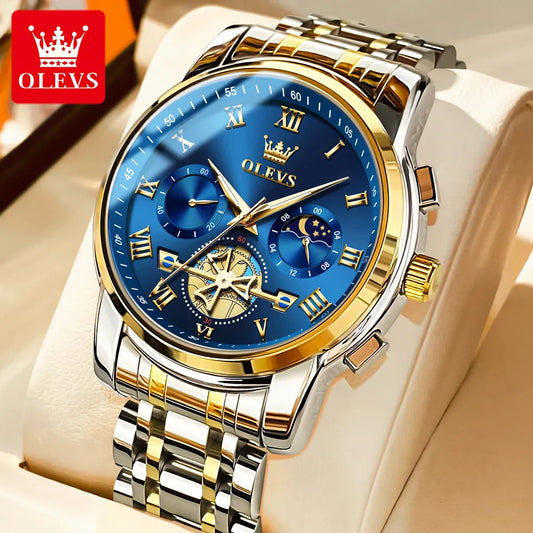 OLEVS Men's Watches Classic Roman Scale Dial Luxury Wrist Watch for Men Quartz Watch