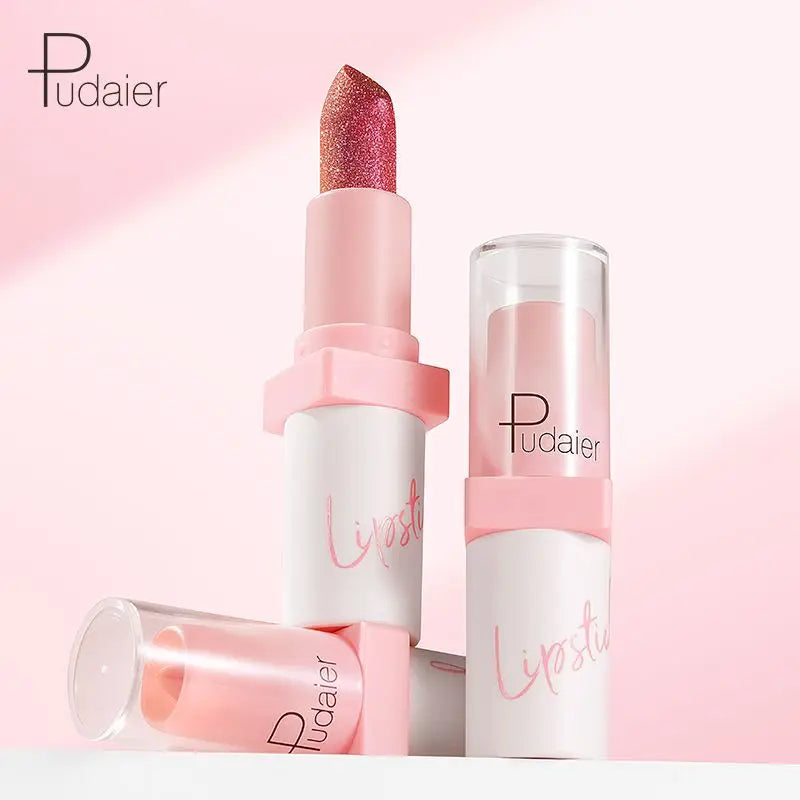 Waterproof Metallic Pearlescent Lipstick Pop Glitter Lip Gloss 10-Color Long Lasting Diamond Pearl Colour Lip Gloss Sexy Make Up