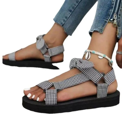 Summer large size women's sandals new sponge bottom open toe cloth bow shoes women shoes sandals