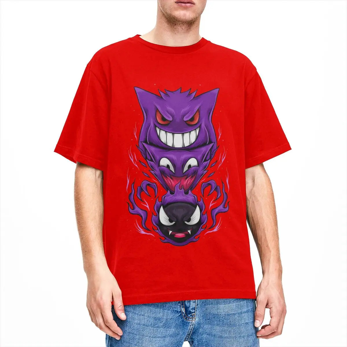 Pokemon Gengar T Shirt Trendy Cool T Shirts Short-Sleeve Street Style Tops Beach Cotton O Neck Plus Size 5XL Top Tees