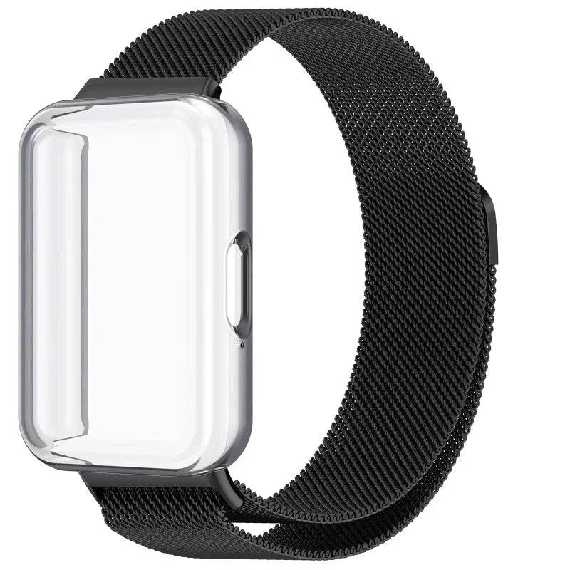 Milanese Loop Strap+TPU Case for Samsung Galaxy Fit 3 SM-R390 SmartWatch Replaceable Wristband for Galaxy Fit 3 Protective Cover - Tamnz