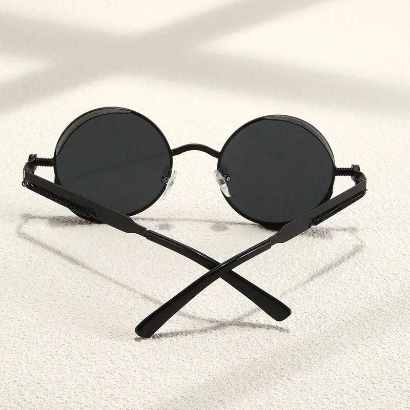 Metal Steam Punk Style Sun Glasses Steampunk Fashion Men Retro Round Sunglasses - TaMNz